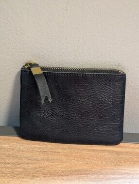 Madewell Black The Leather Pouch Wallet  F6967 Minimalist NEW